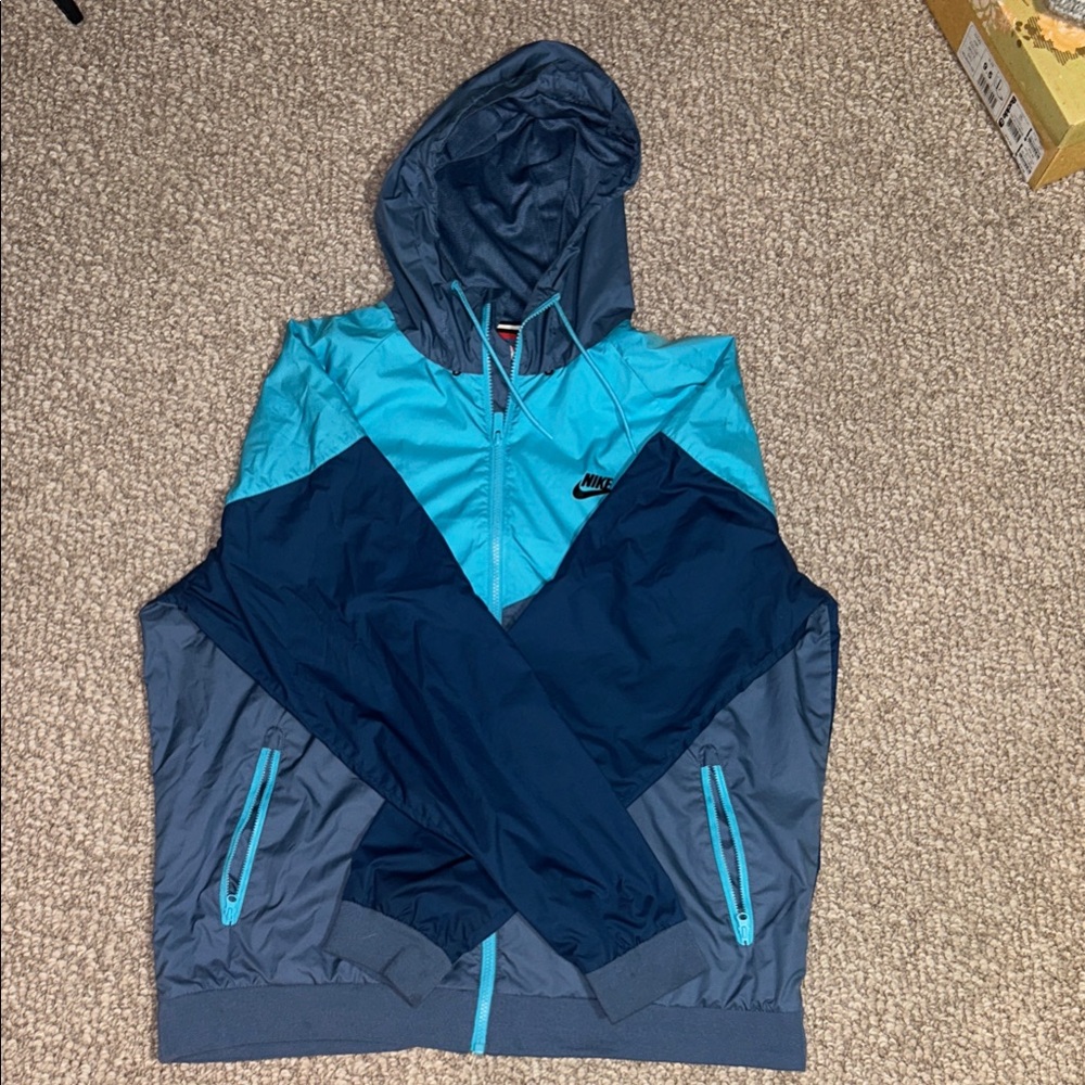 Nike Teal and Navy Hooded Jacket